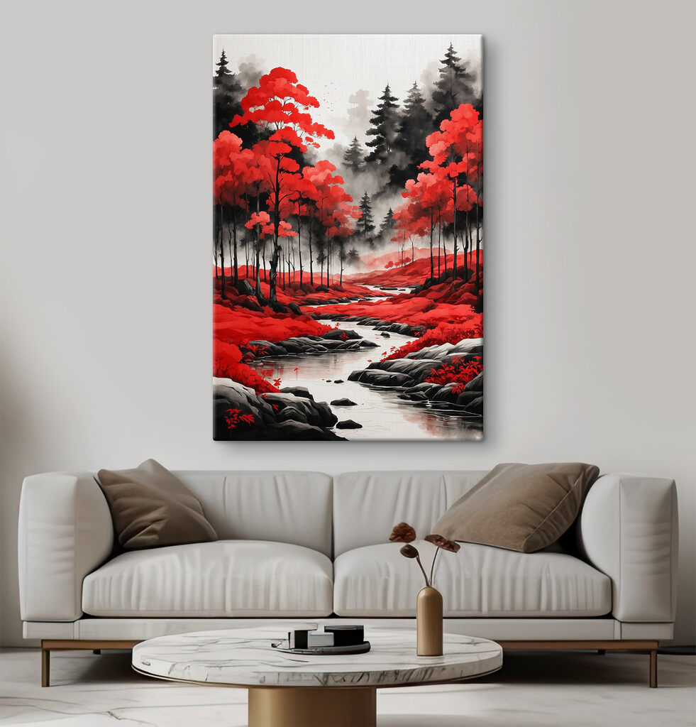 A river running through a forest A river running through a forest