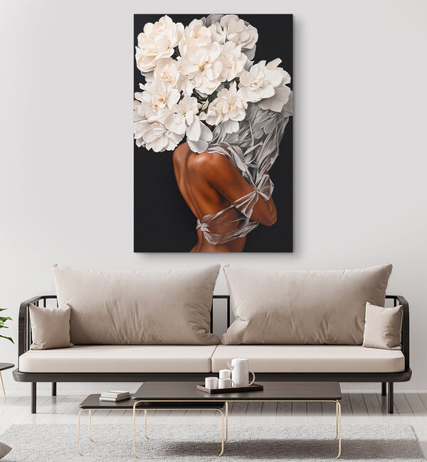 Une femme avec des fleurs blanches sur la tête Une femme avec des fleurs blanches sur la tête