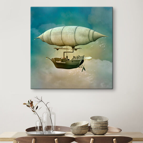 Un dirigeable steampunk dans le ciel Un dirigeable steampunk dans le ciel