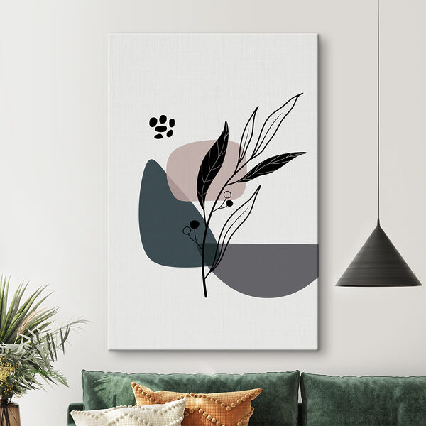 Une plante avec des feuilles et des points Une plante avec des feuilles et des points