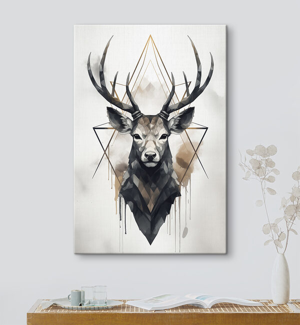 Peinture d'un cerf avec des bois Peinture d'un cerf avec des bois