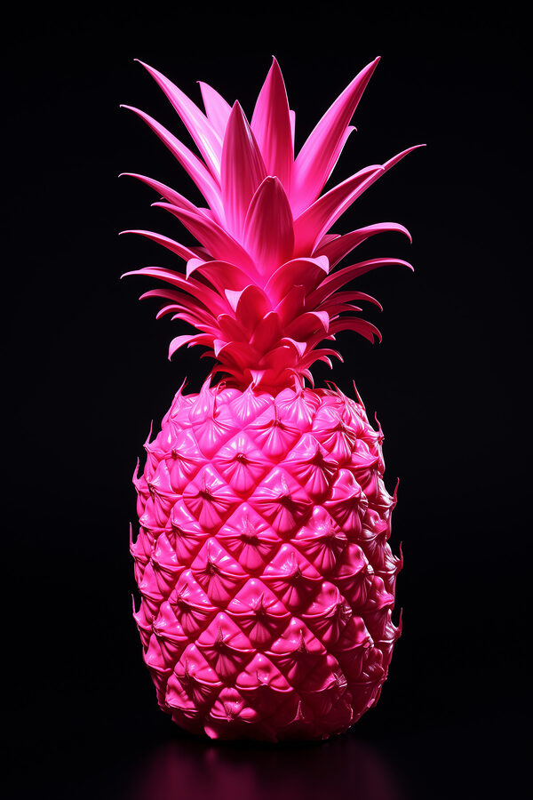 Ananas rose sur fond noir Ananas rose sur fond noir