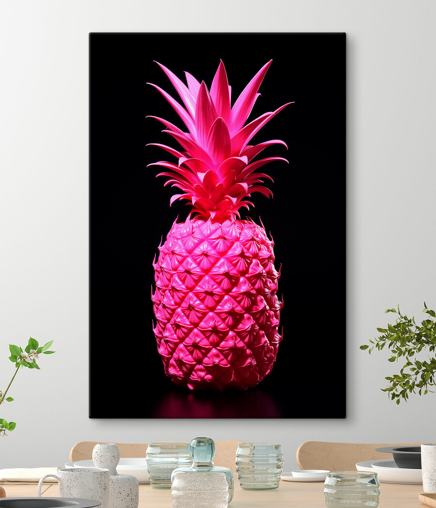 Ananas rose sur fond noir Ananas rose sur fond noir