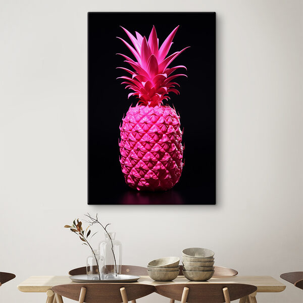 Ananas rose sur fond noir Ananas rose sur fond noir