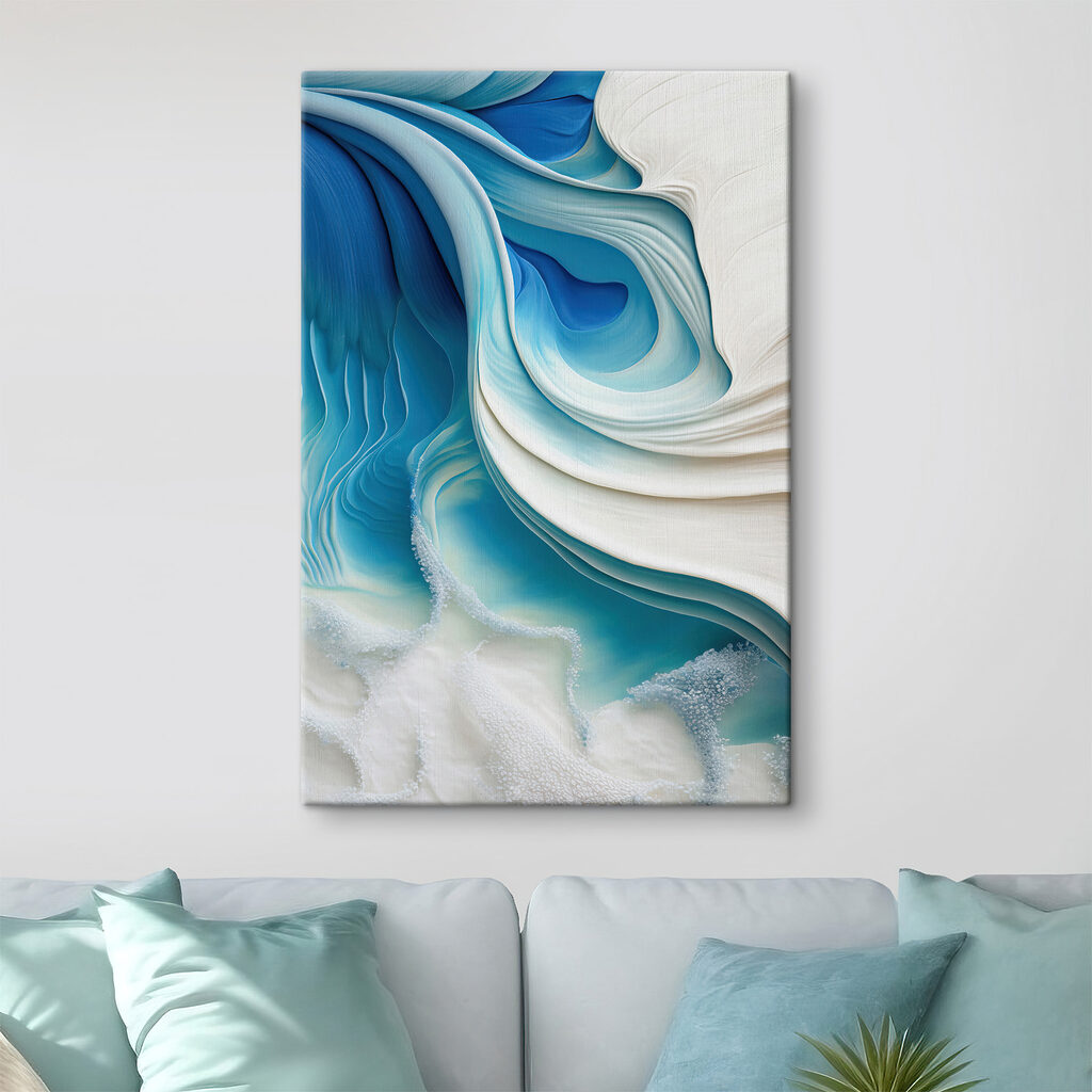 Flowing waves of serene blue hues Flowing waves of serene blue hues