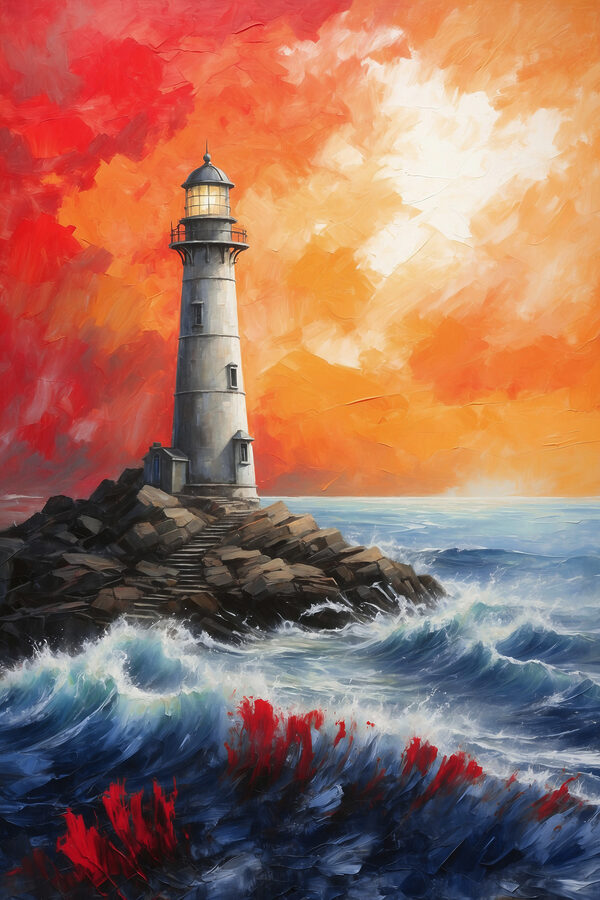 Un phare sur une île rocheuse Un phare sur une île rocheuse