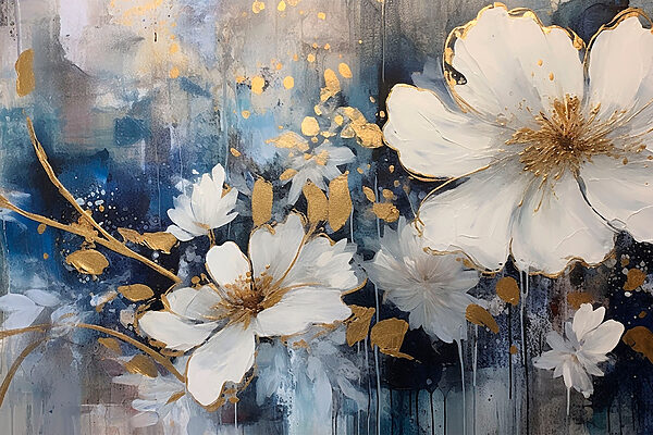 Floral Elegance in Blue and White