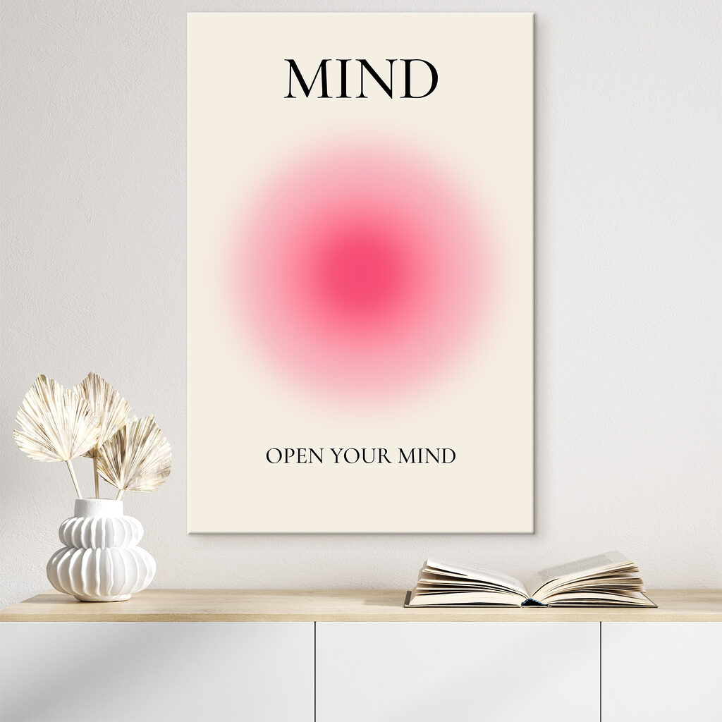 A pink circle with white background