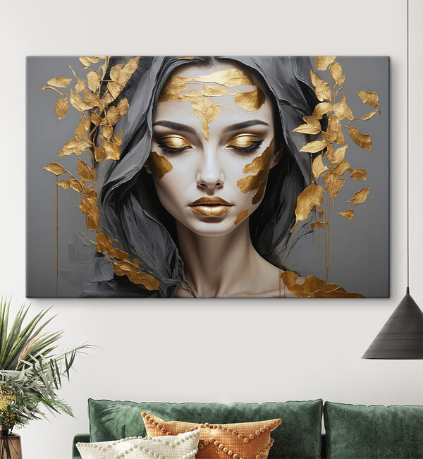 Beauté éthérée ornée de feuilles métalliques Beauté éthérée ornée de feuilles métalliques
