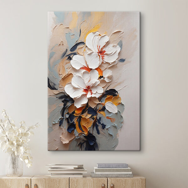 Une peinture de fleurs sur un mur Une peinture de fleurs sur un mur