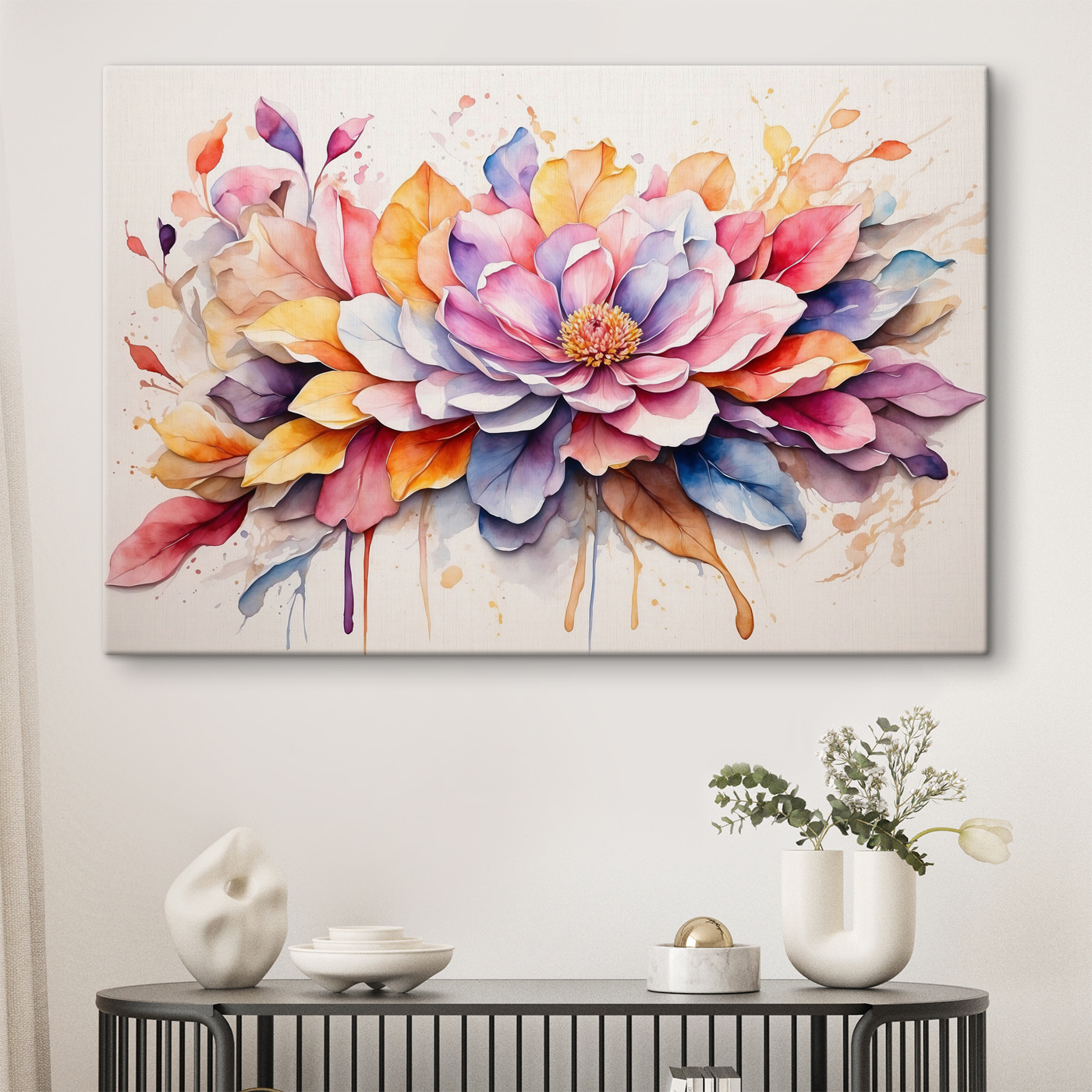 A painting of a flower