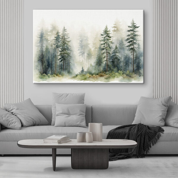 Une aquarelle d'une forêt Une aquarelle d'une forêt