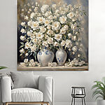 Tableaux Peinture de fleurs blanches dans des vases