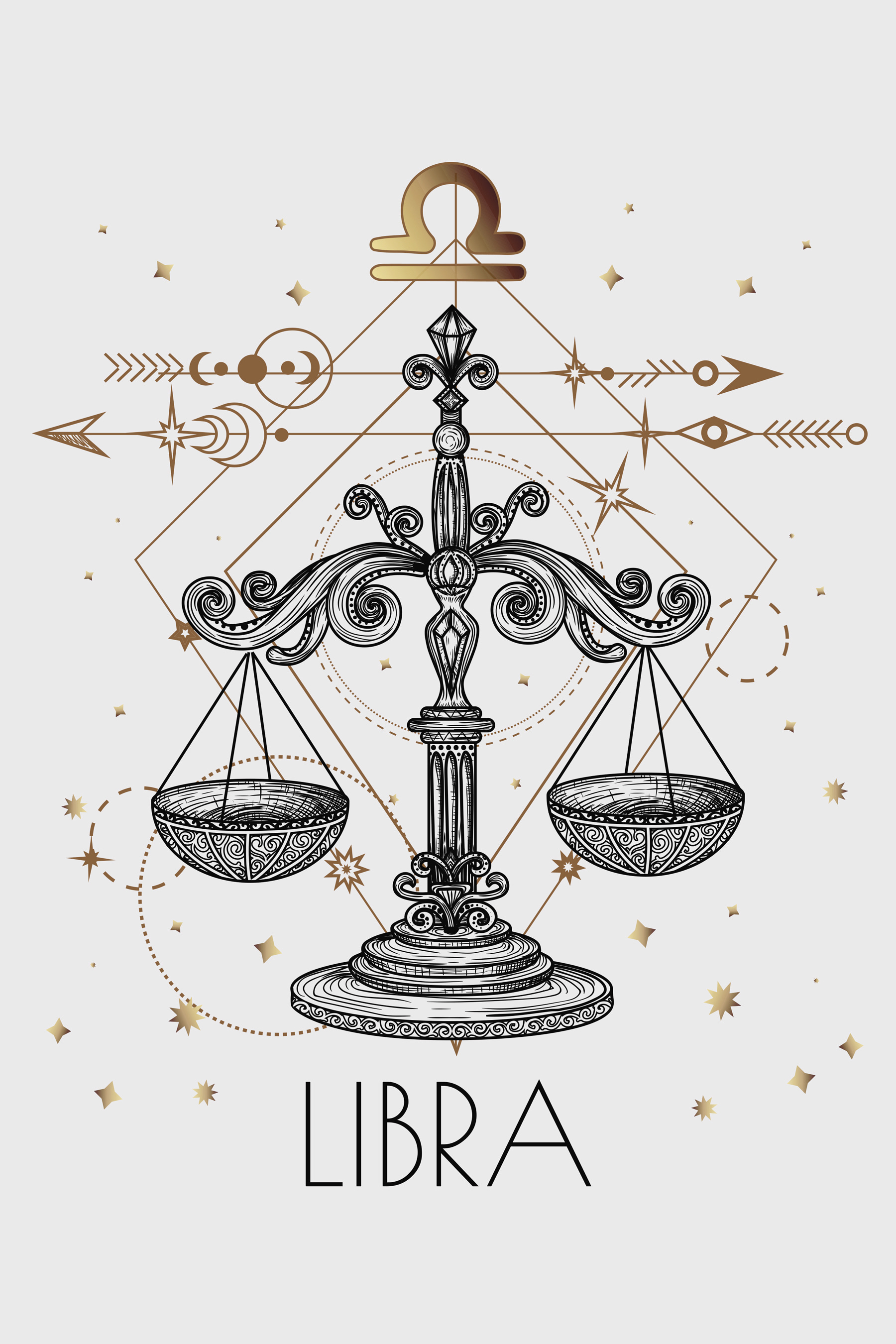 A drawing of a libra zodiac sign A drawing of a libra zodiac sign