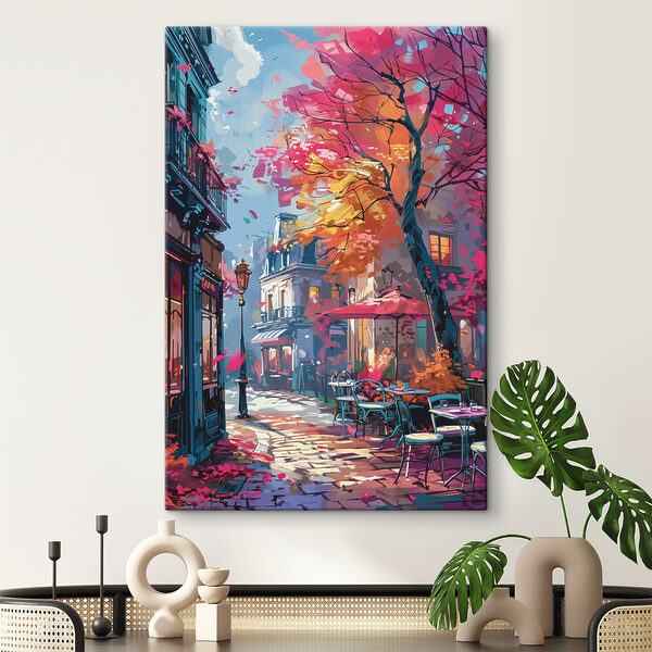 Une rue avec des tables, des chaises et des parasols s37459pig116 600x600 - Une rue avec des tables, des chaises et des parasols
