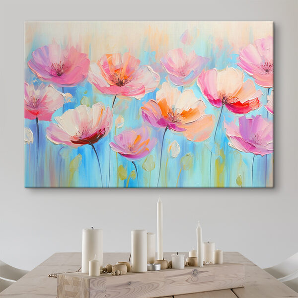 Une peinture de fleurs roses Une peinture de fleurs roses