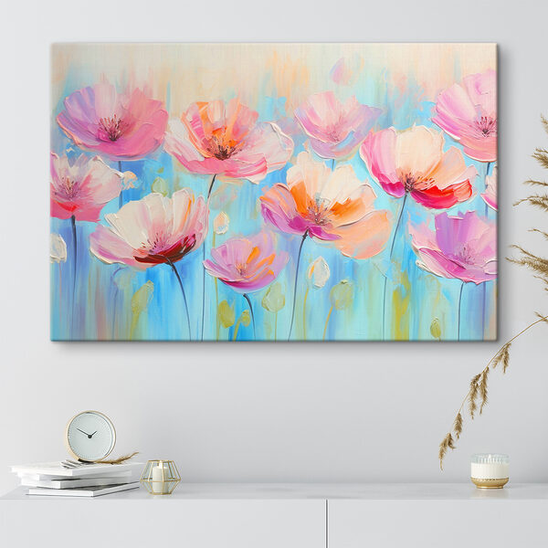 Une peinture de fleurs roses Une peinture de fleurs roses