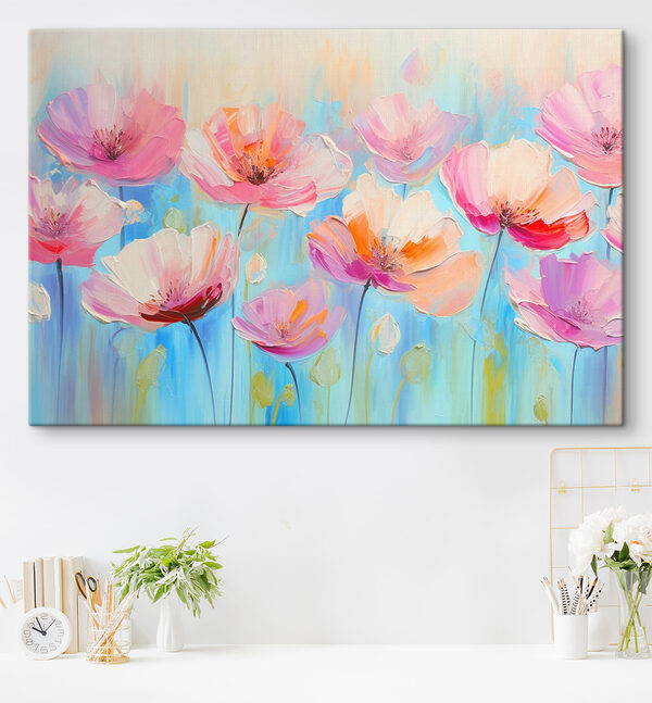 Une peinture de fleurs roses Une peinture de fleurs roses