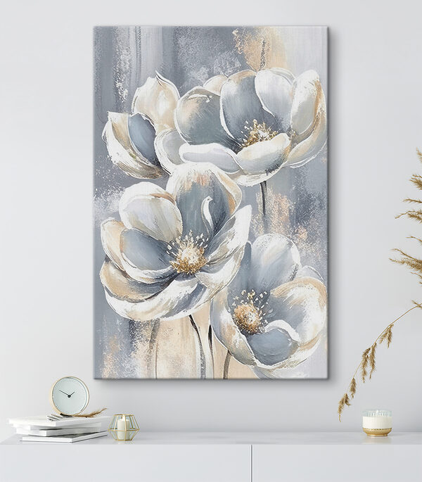 Peinture de fleurs sur fond gris Peinture de fleurs sur fond gris