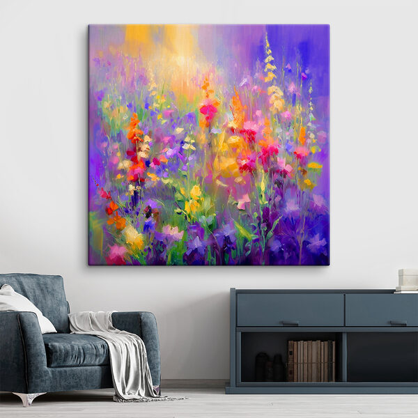 Peinture de fleurs dans un champ Peinture de fleurs dans un champ