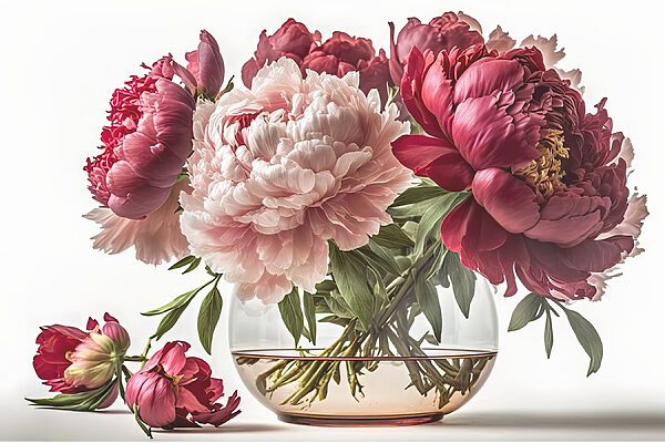 Un vase de fleurs roses et blanches Un vase de fleurs roses et blanches