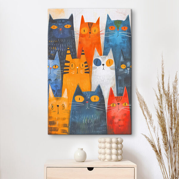 Un groupe de chats de couleurs différentes Un groupe de chats de couleurs différentes