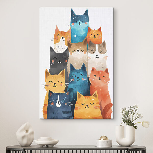 Un groupe de chats de couleurs différentes Un groupe de chats de couleurs différentes