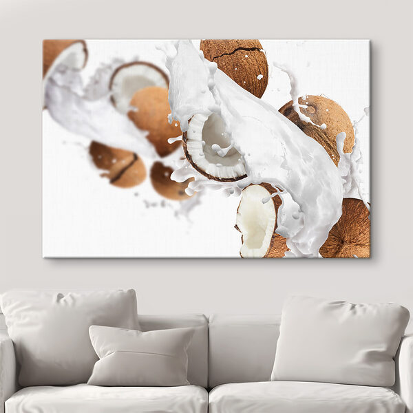 Noix de coco et éclaboussures de lait Noix de coco et éclaboussures de lait