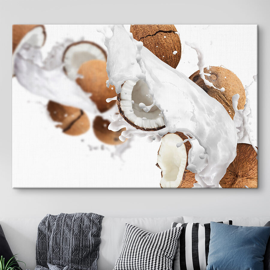 Noix de coco et éclaboussures de lait Noix de coco et éclaboussures de lait