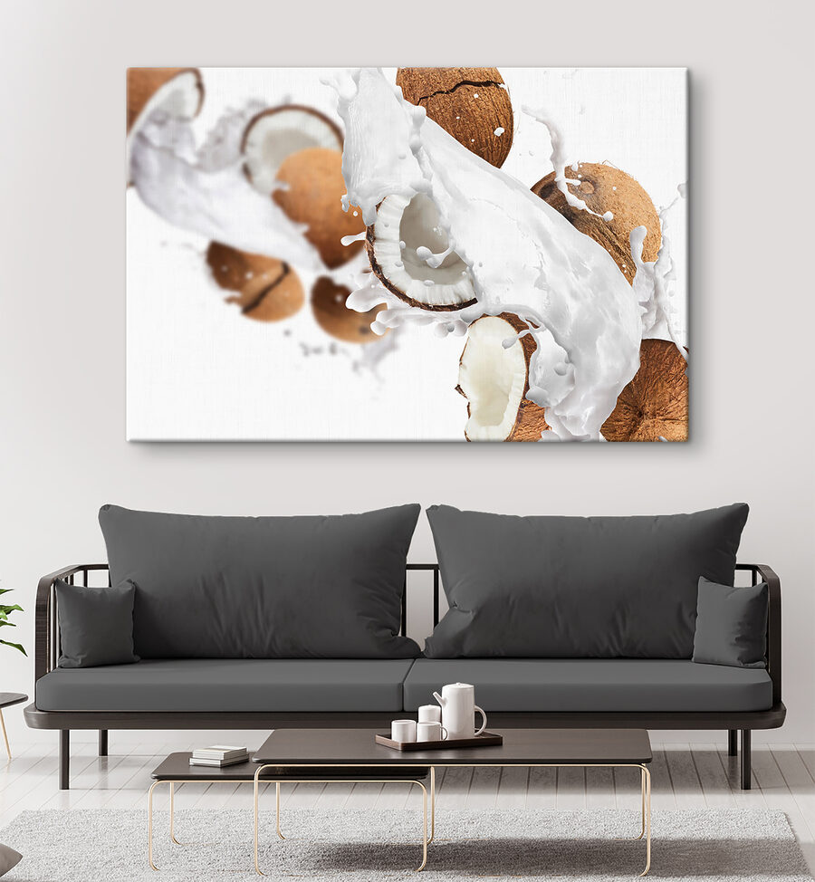 Noix de coco et éclaboussures de lait Noix de coco et éclaboussures de lait