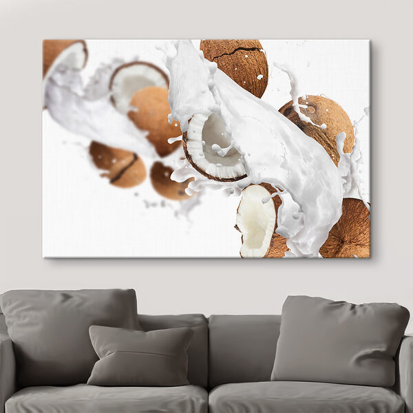 Noix de coco et éclaboussures de lait Noix de coco et éclaboussures de lait