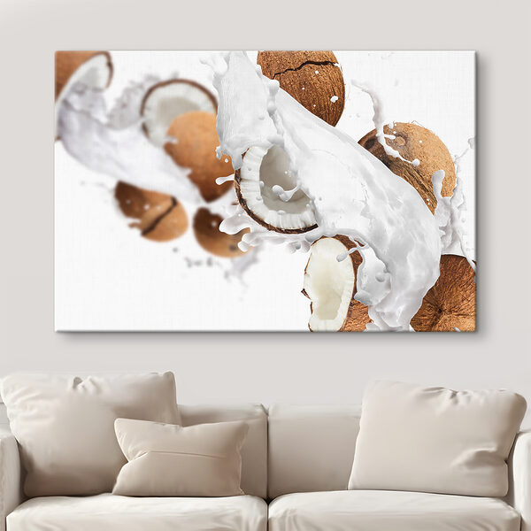 Noix de coco et éclaboussures de lait Noix de coco et éclaboussures de lait