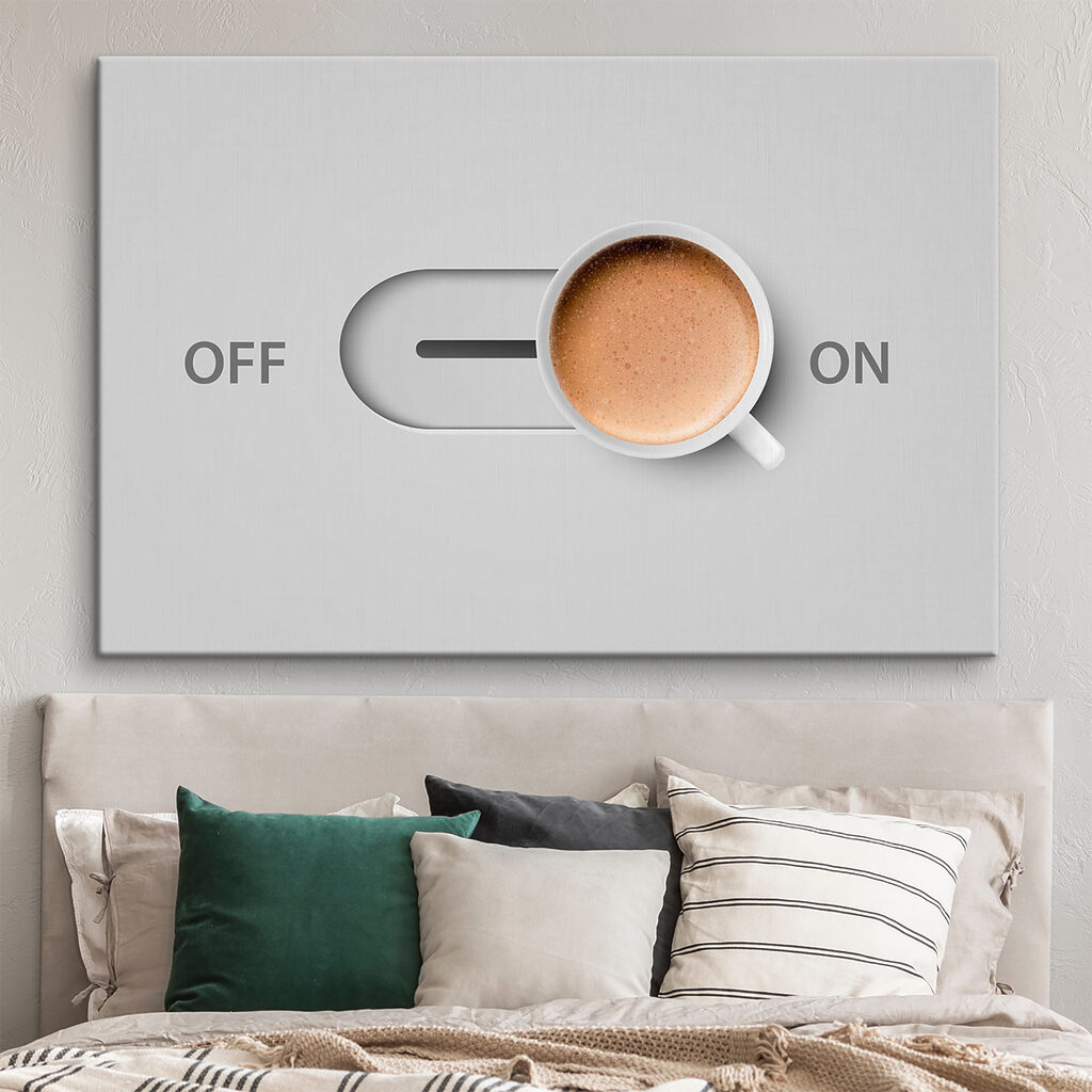 A cup of coffee on a switch A cup of coffee on a switch