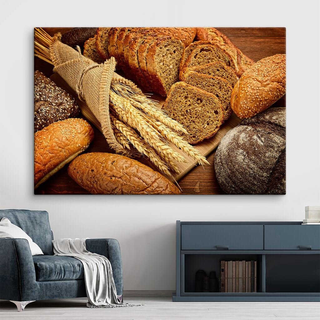 A group of bread on a cutting board