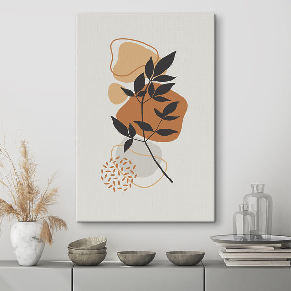 Une plante avec des feuilles et des formes brunes Une plante avec des feuilles et des formes brunes
