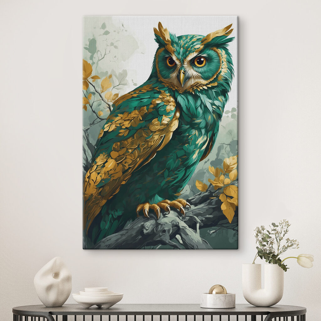 A painting of an owl