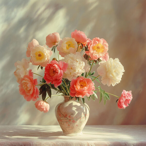 Un vase avec des fleurs Un vase avec des fleurs