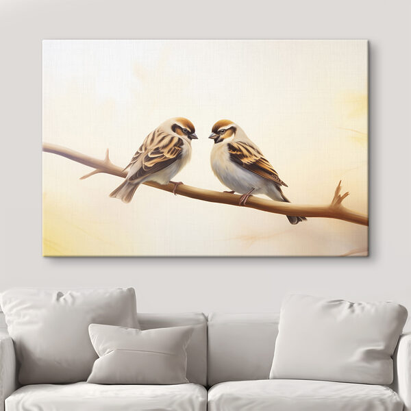 Deux oiseaux sur une branche Deux oiseaux sur une branche