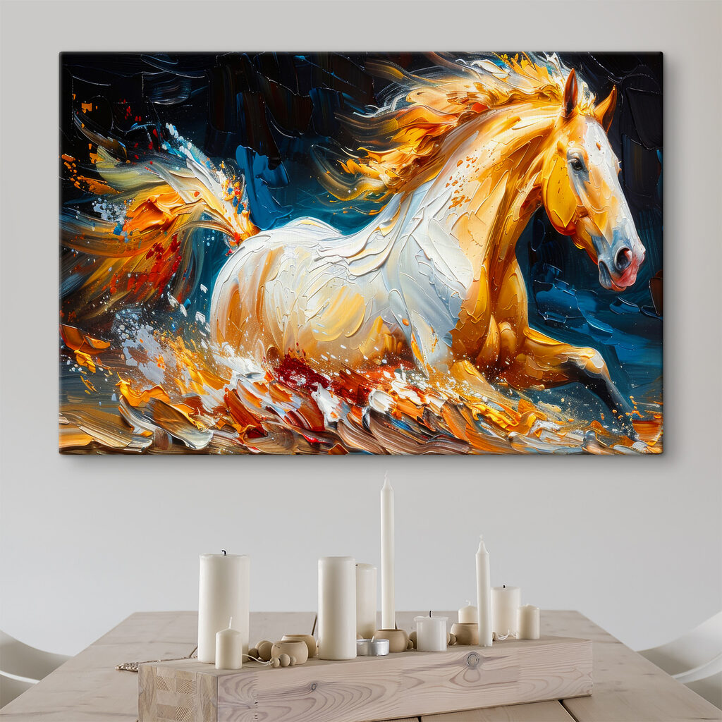 A painting of a horse