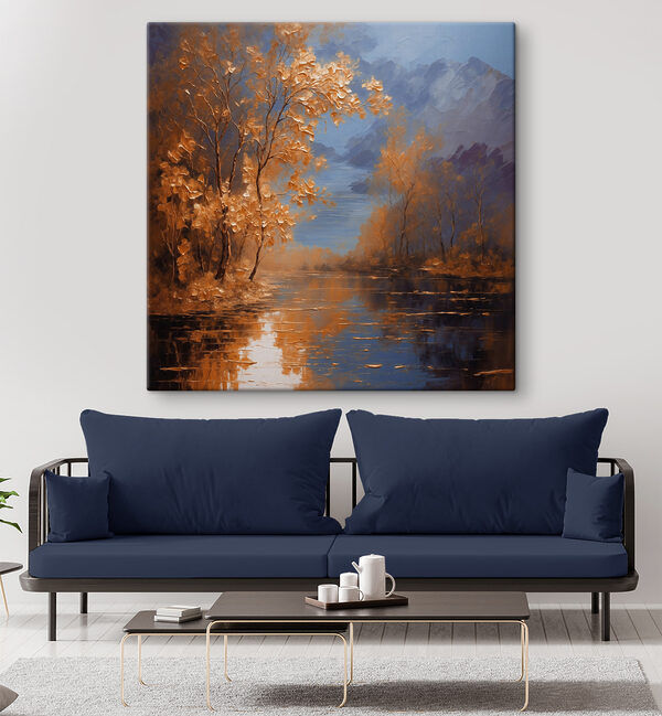 Une peinture d'arbres et d'eau Une peinture d'arbres et d'eau