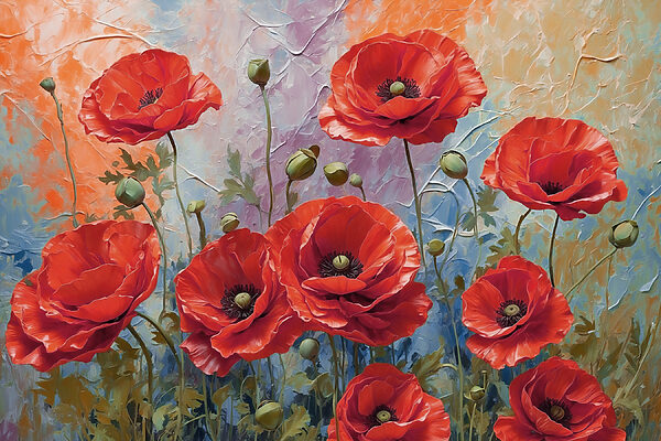 Un tableau de fleurs rouges Un tableau de fleurs rouges