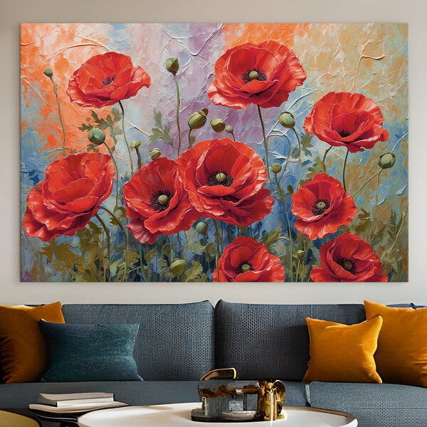 Un tableau de fleurs rouges Un tableau de fleurs rouges