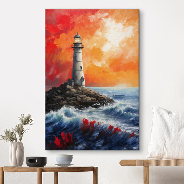 Un phare sur une île rocheuse Un phare sur une île rocheuse