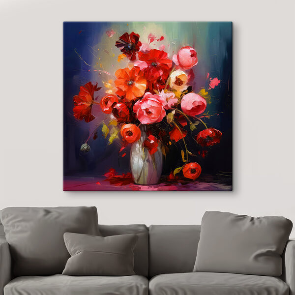 Peinture de fleurs dans un vase Peinture de fleurs dans un vase