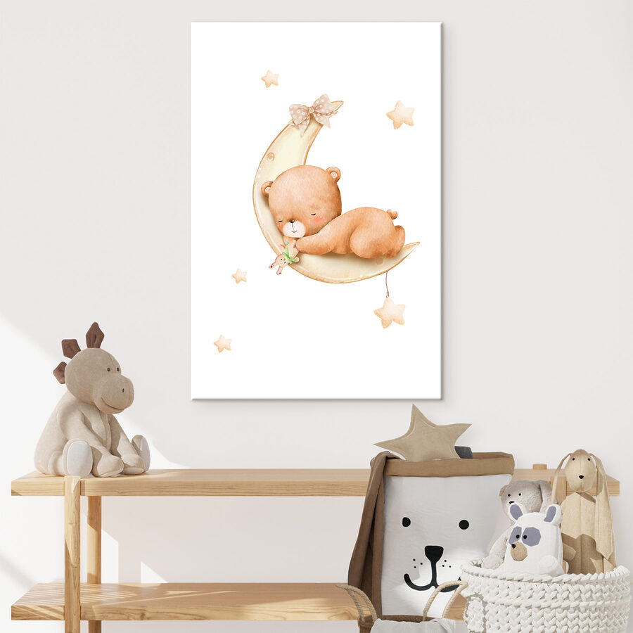 Un ours en peluche sur la lune