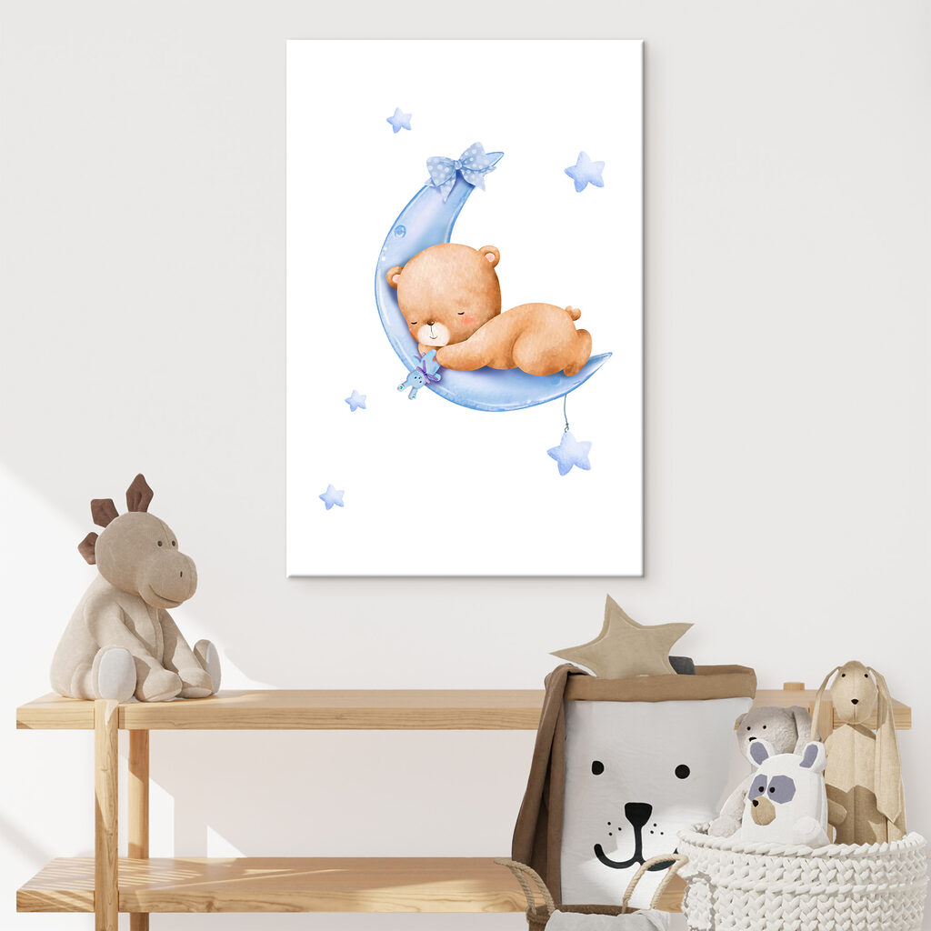 A teddy bear sleeping on the moon A teddy bear sleeping on the moon
