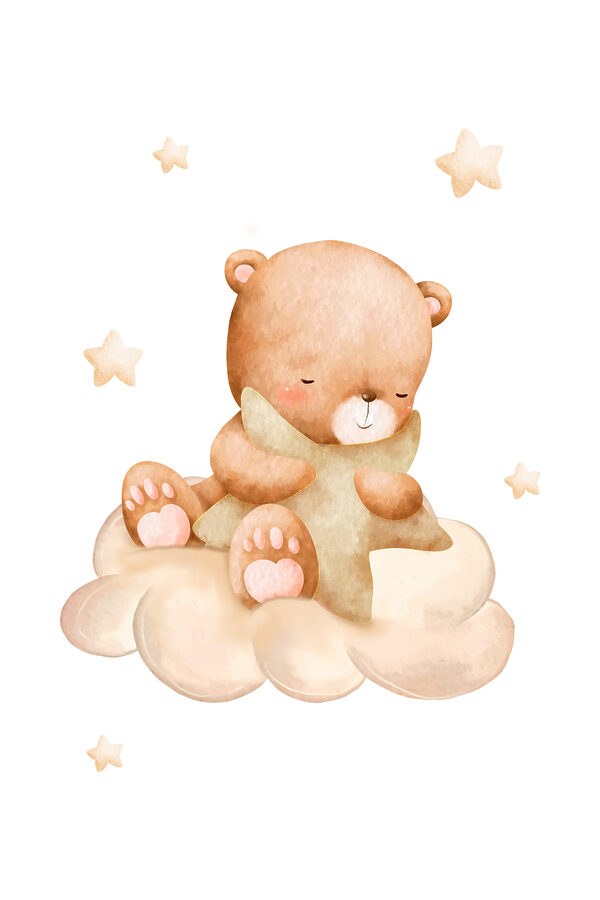 Un ours en peluche assis sur un nuage Un ours en peluche assis sur un nuage
