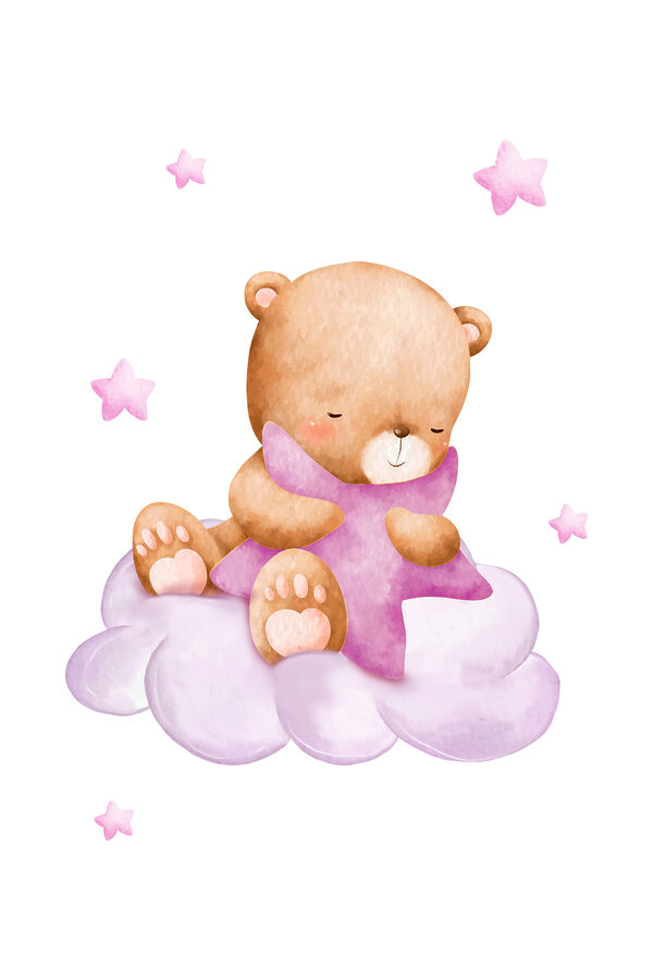 Un ours en peluche assis sur un nuage Un ours en peluche assis sur un nuage