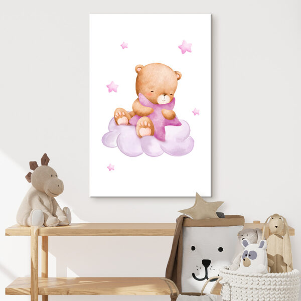 Un ours en peluche assis sur un nuage Un ours en peluche assis sur un nuage
