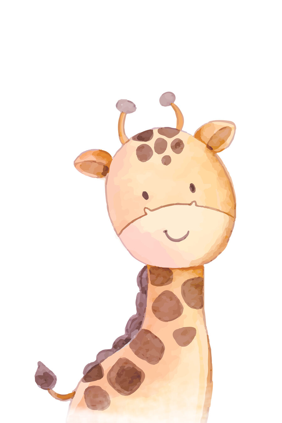 Une girafe sur fond blanc